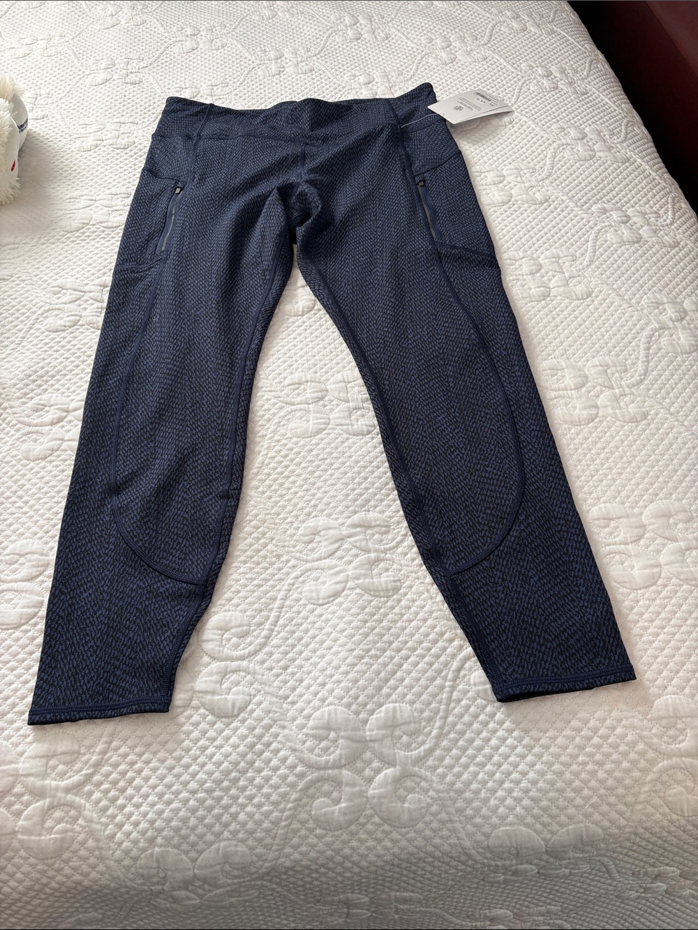 Athleta Navy Textured Leggings